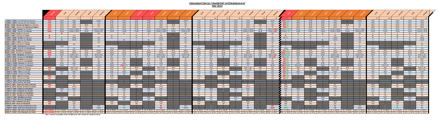 Horaires et Tarifs